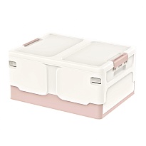 Ящик пластиковый складной белый, дно розовое, 480х360х240 мм в Рыбинске