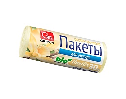 Мешки для мусора 30 л, ароматизированные, Ваниль, бежевые, в рулоне 20 шт., ПНД, 9 мкм, 560х530 мм, GRIFON Aroma, 101-020 V в Рыбинске
