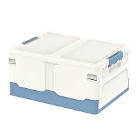 Ящик пластиковый складной белый, дно синее, 480х360х240 мм в Рыбинске