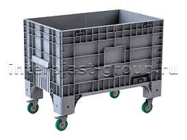 Контейнер iBox сплошной на колесах серый в Рыбинске