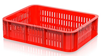 Ящик (лоток) кондитерский перфорированные стенки сплошное дно красный в Рыбинске