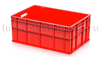Ящик для молока, мяса, овощей и фруктов сплошной усиленный красный в Рыбинске