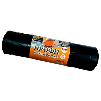 Мешки для мусора 360 л, черные, в рулоне 10 шт., ПВД 65 мкм, 1400х1100 мм, Концепция Быта Профи, 603736 в Рыбинске