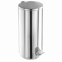 Урна для мусора с педалью, усиленное, Титан, 50 л, кольцо под мешок, нержавеющая сталь, хром в Рыбинске