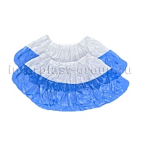 Бахилы бело-синие 1000 шт (500 пар), 48 мкм, двойная подошва, с одной резинкой, Эконом+ в Рыбинске Бахилы бело-синие 1000 шт (500 пар), 48 мкм, двойная подошва, с одной резинкой, Эконом+ в Рыбинске