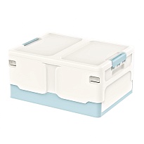 Ящик пластиковый складной белый, дно голубое, 480х360х240 мм в Рыбинске