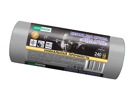 Мешки для мусора 240 л, ароматизированные, серые, в рулоне 10 шт., ПВД 40 мкм, 1500х1100 мм, СИЛАЧИ, sil240111101 в Рыбинске