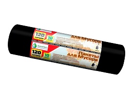 Мешки для мусора 120 л, черные, в рулоне 10 шт., ПНД, 12 мкм, 1100х700 мм, MIRPACK Classik, 1201011 в Рыбинске Мешки для мусора 120 л, черные, в рулоне 10 шт., ПНД, 12 мкм, 1100х700 мм, MIRPACK Classik, 1201011 в Рыбинске