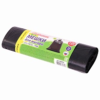 Мешки для мусора 120 л, черные, в рулоне 10 шт., ПНД, 11 мкм, 1020х670 мм, Любаша, 608093 в Рыбинске