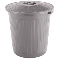 Мусорный бак с крышкой 70 л серый 70 серый в Рыбинске