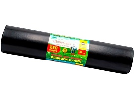 Мешки для мусора 280 л, ароматизированные, черные, в рулоне 10 шт., ПВД 110 мкм, 1400х930 мм, Добрыня, Dob28010black в Рыбинске