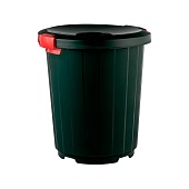 Мусорный бак с крышкой - воронкой 105 л темно-зеленый