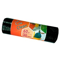 Мешки для мусора 60 л, черные, в рулоне 30 шт., ПНД, 6 мкм, 640х580 мм, Концепция Быта EcoClean, 603890 в Рыбинске Мешки для мусора 60 л, черные, в рулоне 30 шт., ПНД, 6 мкм, 640х580 мм, Концепция Быта EcoClean, 603890 в Рыбинске