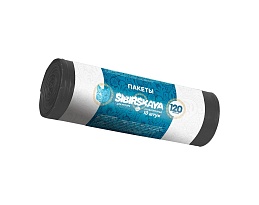 Мешки для мусора 120 л, черные, в рулоне 10 шт., ПНД, 14 мкм, 1100х700 мм, SIBIRSKAYA, 101-008 S в Рыбинске