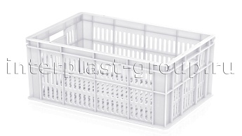 Ящик для молока, мяса, овощей и фруктов большая перфорация дно сплошное белый в Рыбинске